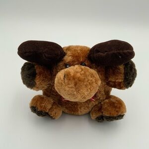 2017 Dan Dee Moose Brown Plush Floppy Pillow Buffalo Brown Antlers Stuffed 13in